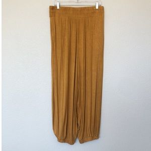 Free People Beach Brown Pull-On Wide Leg Pants XL